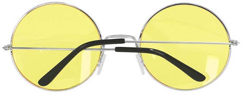 Boland Partybrille Hippie XL gelb - Festival Accessoire Retro-3