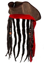 Boland Piratenhut Dirty Jack braun mit Haaren - Erwachsene - Piratenparty