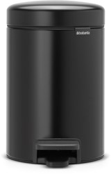 Brabantia Treteimer Abfalleimer 3 Liter matt schwarz - Badezimmer Mülleimer