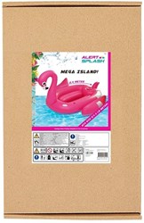 Alert île gonflable flamant rose piscine 240x180 cm avec poignées
