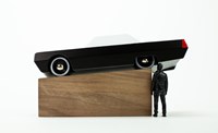 Candylab Holz Display Spielzeugautos - Walnut Base - magnetisch-2