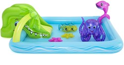 Bestway piscine aquarium avec toboggan - Jouet d'eau gonflable 239x206x86cm