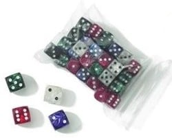 HOT Games Dobbelsteen16 mm,marmer/parelm.4 kl.VE12