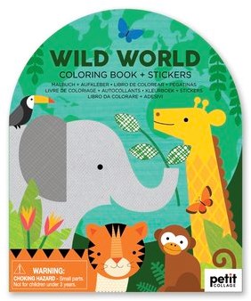 Petit Collage livre de coloriage animaux sauvages avec autocollants - jouet créatif-3