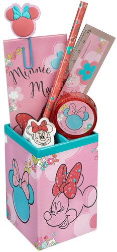 Undercover Minnie Mouse set de bureau - 6 pièces - kit de papeterie rose