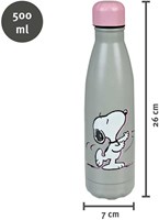 Undercover gourde Snoopy 500ml isolée avec bouchon à vis rose-2
