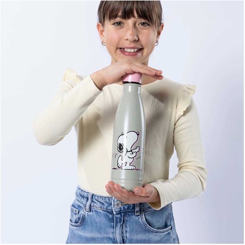 Undercover gourde Snoopy 500ml isolée avec bouchon à vis rose-3