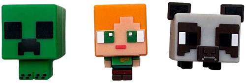 Lobbes Minecraft 3D Radiergummi Set - 3 Stück - Pixelstil Spielzeug-2