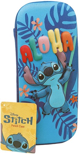 Lobbes Etui Stitch 3D blau Kunststoff Schulbedarf Aufbewahrung