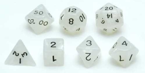 HOT Games Dobbelstenen Set Wit marmer/parelmoer