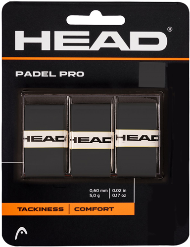 Head surgrip padel pro noir - lot de 3 pour raquettes de padel