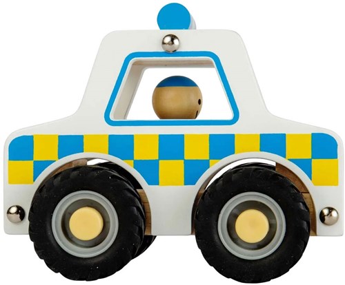Bigjigs Holz Polizeiauto nachhaltiges FSC Spielzeugauto für Kinder-2