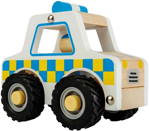 Bigjigs Holz Polizeiauto nachhaltiges FSC Spielzeugauto für Kinder-3