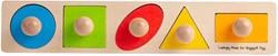 BigJigs puzzle en bois formes - jouet éducatif 5 pièces