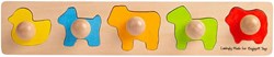 BigJigs Tierpuzzle Holz Steckbrett Lernspielzeug