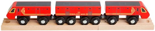BigJigs jouet train en bois - Train postal pour enfants
