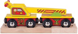 BigJigs Holzwagen mit Kran - Spielzeugeisenbahn Zubehör