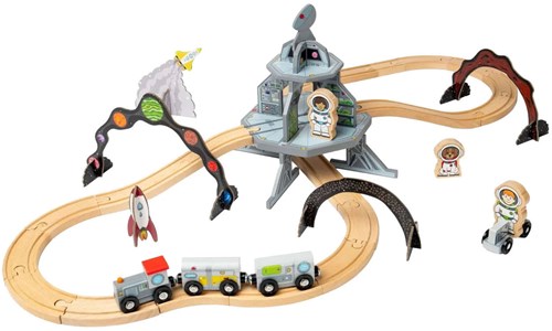 BigJigs train en bois espace - jouet en bois FSC 40 pièces-2