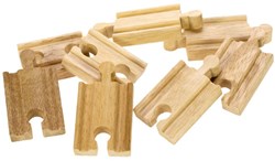 BigJigs Holz Mini Schienen Eisenbahn Erweiterungsset - 8 Stück