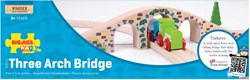 BigJigs Holz Eisenbahn Brücke mit 3 Bögen - Spielzeugbrücke