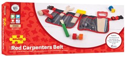 BigJigs Ceinture de Charpentier Bois Rouge - Jeu d'Outils Jouet