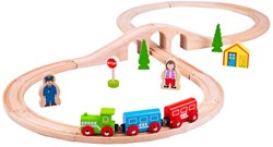 BigJigs Holzeisenbahn 8-förmig - 40-teiliges Spielzeugzug Set