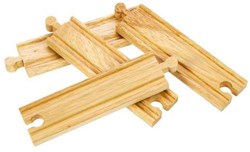 BigJigs Holzschienen mittlere gerade Bahnstrecke 4-teilig