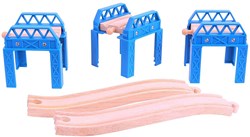 BigJigs Holz Eisenbahn Brückenteile - Erweiterungsset für Kinder
