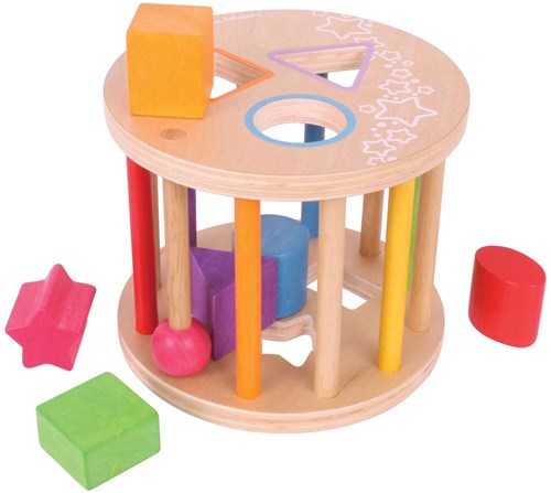 BigJigs Holz Formen Sortierbox Zylinder - Lernspielzeug für Kinder