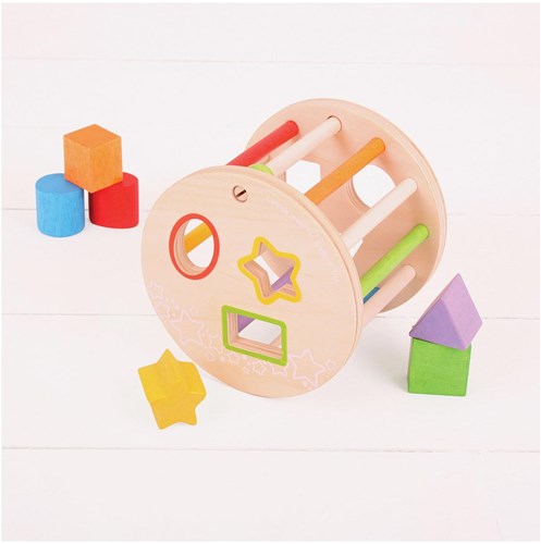 BigJigs Holz Formen Sortierbox Zylinder - Lernspielzeug für Kinder-2