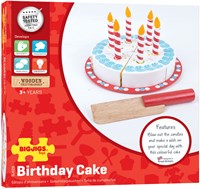 BigJigs gâteau d'anniversaire en bois jouet avec bougies