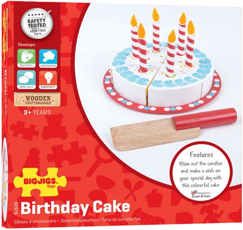 BigJigs gâteau d'anniversaire en bois jouet avec bougies