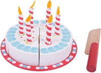 BigJigs gâteau d'anniversaire en bois jouet avec bougies-2