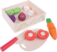 BigJigs jouet en bois caisse de légumes set à découper