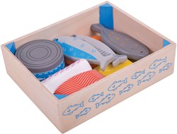 BigJigs caisse en bois avec poissons - accessoire cuisine jouet