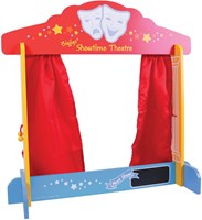 BigJigs théâtre de marionnettes en bois sur table - jouet créatif de jeu de rôle-2