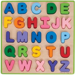 Bigjigs puzzle alphabet en bois - jouet éducatif - 26 pièces