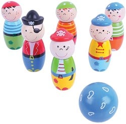 Bigjigs Jeu de quilles en bois Pirates - 7 pièces