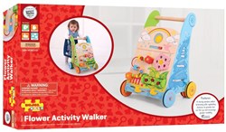 Bigjigs Holz Lauflernwagen mit Aktivitätenpanel - Blumen