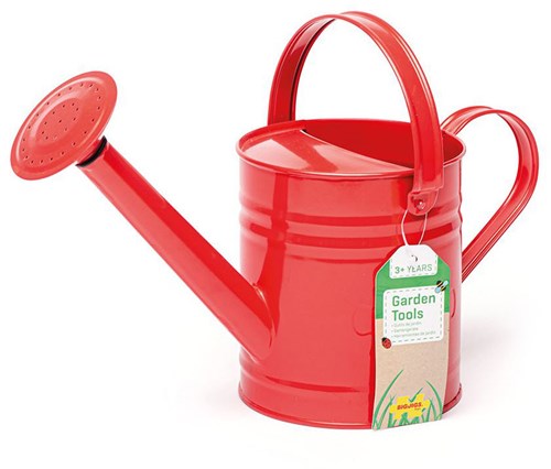 BigJigs Metall-Gießkanne rot - Gartenspielzeug für Kinder