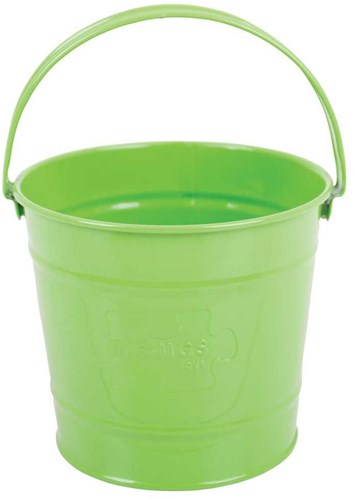 BigJigs seau jouet en métal vert - jardinage et sable