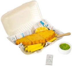 BigJigs set de jeu poisson et frites en bois - 26 pièces - bois FSC