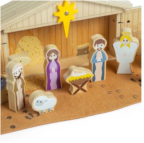 BigJigs Holz-Krippe Set - Lernspielzeug Weihnachten 13-teilig-3