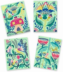 Djeco DJ09719 Cuadros para rascar Jardín imaginario (min. 2 u.) Formen und Farben