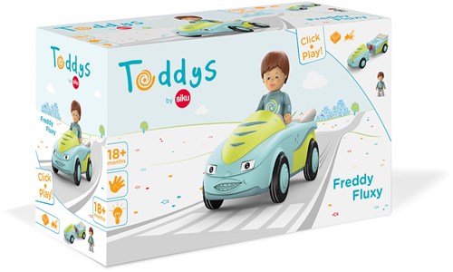 Toddys Spielzeugauto Freddy Fluxy mit beweglicher Figur und Schwungradmotor-3