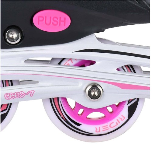 Inline Skates rosa/grau verstellbar Aluminiumrahmen Größe 29-32 Kinderskates-2