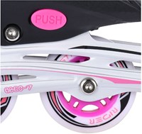 Inline Skates rosa/grau verstellbar Aluminiumrahmen Größe 39-42 Kinderskates-3