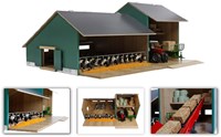 Kids GLOBE Bauernhof Spielzeug Stall mit Landmaschinenhalle Holz 1:32 Maßstab-2
