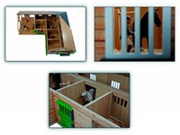 Kids GLOBE Pferdestall Holzspielzeug 1:24 mit 3 Boxen und Lagerraum-2