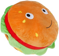 Hamburger Plüsch Kuschelkissen 48cm - weiches Spielzeug Kissen